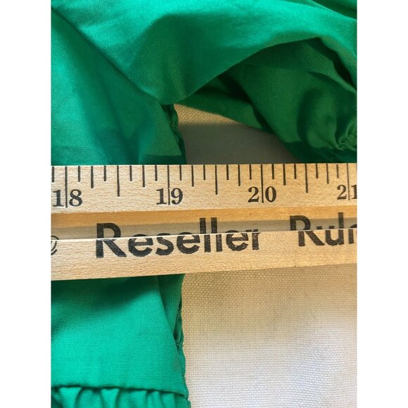 Cato’s Green Smocked Babydoll Top Ruffle Sleeves Square Neckline Womens XL Boho - Picture 8 of 11